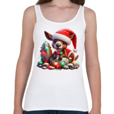 PRINTFASHION Vicces karácsonyi party kenguru kölyök - Mikulás ruhában - Női atléta - Fehér női trikó
