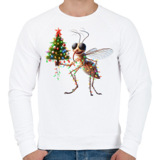 PRINTFASHION Vicces karácsonyi party szúnyog - Férfi pulóver - Fehér férfi pulóver, kardigán