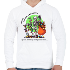 PRINTFASHION Vicces karácsonyi pulcsi / póló minta - csontváz - Férfi kapucnis pulóver - Fehér férfi pulóver, kardigán