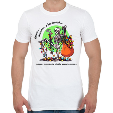 PRINTFASHION Vicces karácsonyi pulcsi / póló minta - csontváz - Férfi póló - Fehér