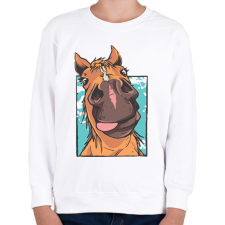 PRINTFASHION Vicces ló - Gyerek pulóver - Fehér gyerek pulóver, kardigán
