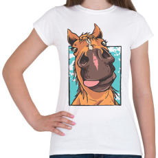 PRINTFASHION Vicces ló - Női póló - Fehér