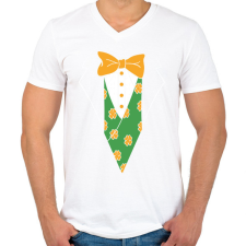 PRINTFASHION Vicces öltöny - Férfi V-nyakú póló - Fehér férfi póló