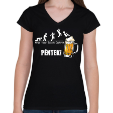 PRINTFASHION Vicces sörös hét - Női V-nyakú póló - Fekete női póló