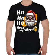 PRINTFASHION Vicces sörözős mikulás - Férfi póló - Fekete