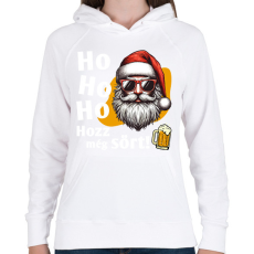PRINTFASHION Vicces sörözős mikulás - Női kapucnis pulóver - Fehér