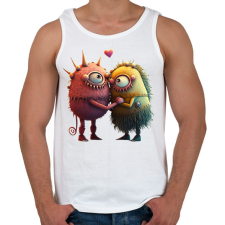 PRINTFASHION Vicces Szörnyecskés - cuki, csúnya, szerelmes minta - Férfi atléta - Fehér atléta, trikó