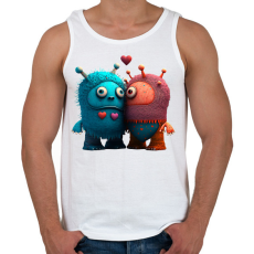 PRINTFASHION Vicces Szörnyecskés - cuki, csúnya, szerelmes minta - Férfi atléta - Fehér