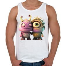 PRINTFASHION Vicces Szörnyecskés - cuki, csúnya, szerelmes minta - Férfi atléta - Fehér atléta, trikó