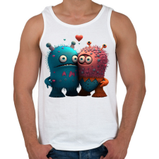 PRINTFASHION Vicces Szörnyecskés - cuki, csúnya, szerelmes minta - Férfi atléta - Fehér atléta, trikó