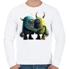 PRINTFASHION Vicces Szörnyecskés - cuki, csúnya, szerelmes minta - Férfi pulóver - Fehér férfi pulóver, kardigán