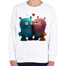 PRINTFASHION Vicces Szörnyecskés - cuki, csúnya, szerelmes minta - Gyerek pulóver - Fehér