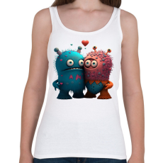 PRINTFASHION Vicces Szörnyecskés - cuki, csúnya, szerelmes minta - Női atléta - Fehér