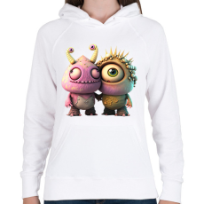 PRINTFASHION Vicces Szörnyecskés - cuki, csúnya, szerelmes minta - Női kapucnis pulóver - Fehér