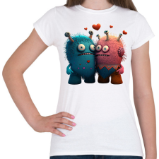 PRINTFASHION Vicces Szörnyecskés - cuki, csúnya, szerelmes minta - Női póló - Fehér női póló