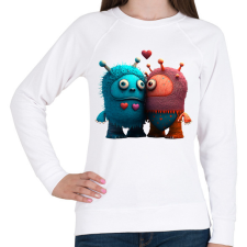 PRINTFASHION Vicces Szörnyecskés - cuki, csúnya, szerelmes minta - Női pulóver - Fehér női pulóver, kardigán