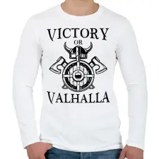 PRINTFASHION Victory or Valhalla - Férfi hosszú ujjú póló - Fehér férfi póló