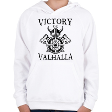 PRINTFASHION Victory or Valhalla - Gyerek kapucnis pulóver - Fehér gyerek pulóver, kardigán