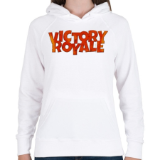 PRINTFASHION Victory Royale - Női kapucnis pulóver - Fehér női pulóver, kardigán
