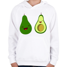 PRINTFASHION Vidám avokádó pár - Gyerek kapucnis pulóver - Fehér gyerek pulóver, kardigán