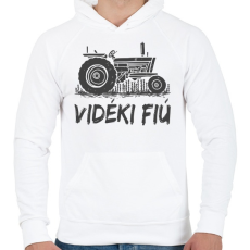 PRINTFASHION Vidéki fiú - Férfi kapucnis pulóver - Fehér