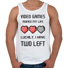 PRINTFASHION Video Games ruined my life - Luckily I have two left - Férfi atléta - Fehér