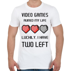 PRINTFASHION Video Games ruined my life - Luckily I have two left - Férfi póló - Fehér