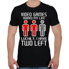 PRINTFASHION Video Games ruined my life - Luckily I have two left - Férfi póló - Fekete