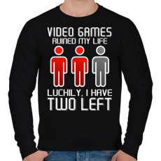 PRINTFASHION Video Games ruined my life - Luckily I have two left - Férfi pulóver - Fekete