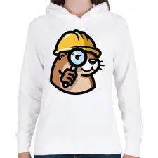 PRINTFASHION vidra fej - Női kapucnis pulóver - Fehér női pulóver, kardigán