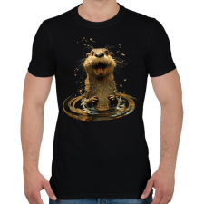 PRINTFASHION vidra póló - Férfi póló - Fekete férfi póló