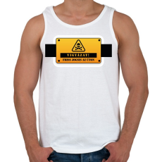 PRINTFASHION Vigyázat! Friss jogsis az úton - Férfi atléta - Fehér