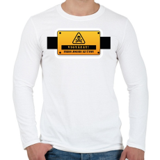 PRINTFASHION Vigyázat! Friss jogsis az úton - Férfi hosszú ujjú póló - Fehér