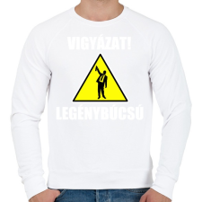 PRINTFASHION Vigyázat legénybúcsú - Férfi pulóver - Fehér férfi pulóver, kardigán