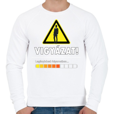 PRINTFASHION Vigyázat! Legyénybúcsú folyamatban - Férfi pulóver - Fehér