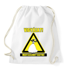 PRINTFASHION Vigyázat! Menyasszony vagyok! - Sportzsák, Tornazsák - Fehér tornazsák
