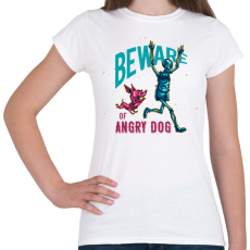 PRINTFASHION Vigyázz a mérges kutyával - Női póló - Fehér