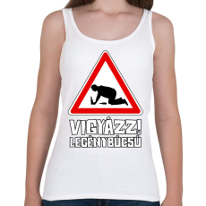 PRINTFASHION Vigyázz Legénybúcsú - Női atléta - Fehér