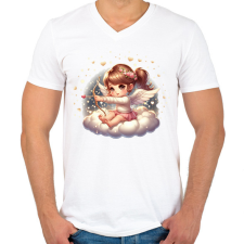 PRINTFASHION Vigyázz, lövök! - Férfi V-nyakú póló - Fehér férfi póló