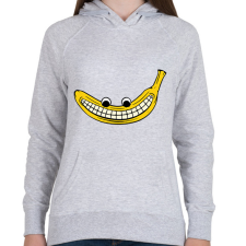 PRINTFASHION Vigyorgó banán - Női kapucnis pulóver - Sport szürke női pulóver, kardigán