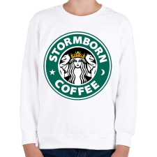 PRINTFASHION Viharbanszületett kávé - Gyerek pulóver - Fehér gyerek pulóver, kardigán