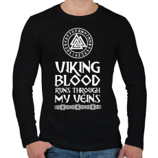 PRINTFASHION Viking blood - Férfi hosszú ujjú póló - Fekete