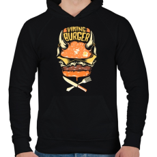 PRINTFASHION Viking Burger - Férfi kapucnis pulóver - Fekete