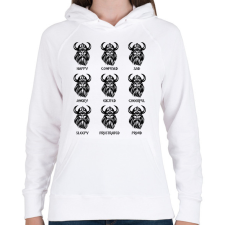 PRINTFASHION Viking face - Női kapucnis pulóver - Fehér női pulóver, kardigán