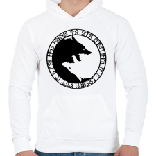 PRINTFASHION Viking farkasok - Férfi kapucnis pulóver - Fehér férfi pulóver, kardigán