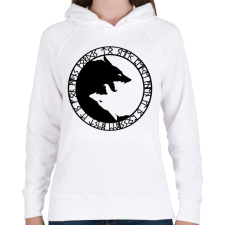 PRINTFASHION Viking farkasok - Női kapucnis pulóver - Fehér női pulóver, kardigán