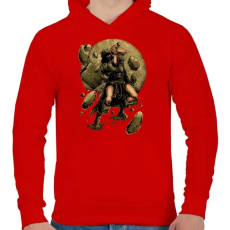PRINTFASHION Viking - Férfi kapucnis pulóver - Piros