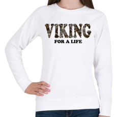 PRINTFASHION Viking for a life - Női pulóver - Fehér