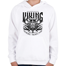 PRINTFASHION viking - Gyerek kapucnis pulóver - Fehér