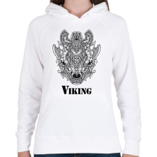 PRINTFASHION Viking minta - Női kapucnis pulóver - Fehér női pulóver, kardigán